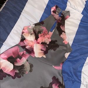 Charlotte Russe halter floral and grey dress